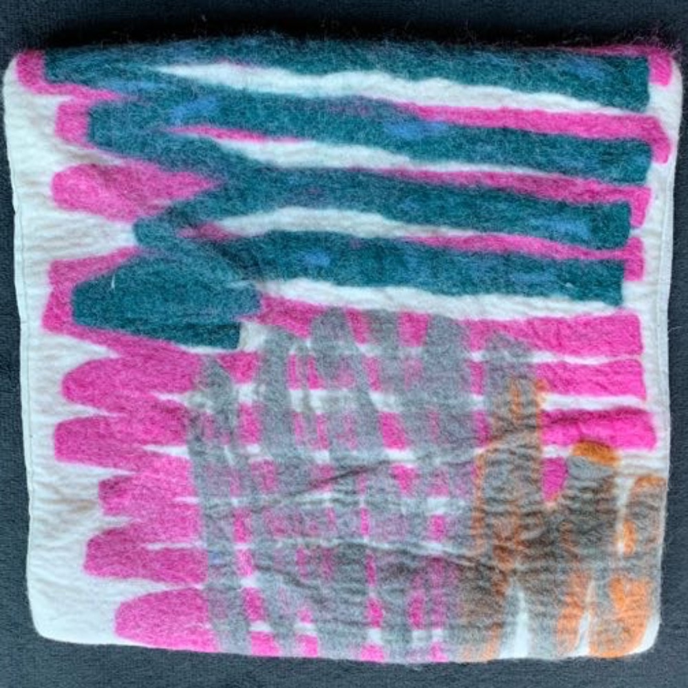 West Elm  Gestural Art Pillow Cover, 20"x20", Pink Brick